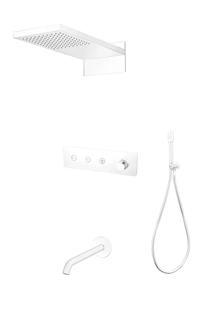 Встроенная душевая система FUSION, трехпозиционная WHITE с изливом