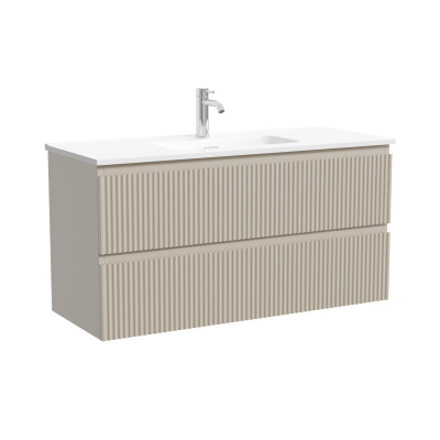 Тумба подвесная SANCOS Snob R 995х390х500, c двумя ящиками оснащенными доводчиками, Beige Soft , арт