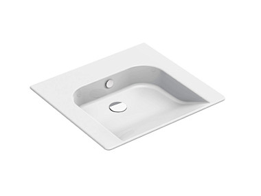 COMMUNITY 60x55 раковина с переливом - без отв. для смесителя - глазурь белая глянцевая Extraglaze A ..