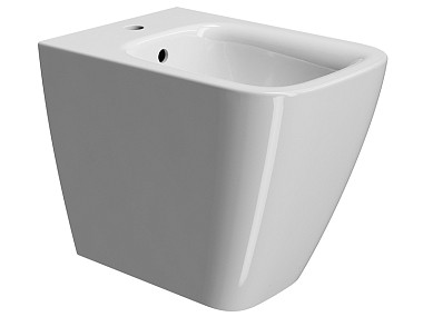 NUBES 52x35 биде приставное - 1 отв. для смесителя - глазурь белая глянцевая Extraglaze Antibacteria ..