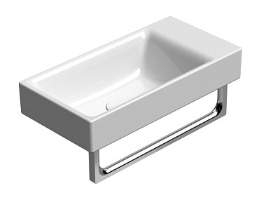 NUBES 50x25 раковина без перелива - без отв. для смесителя - глазурь белая глянцевая Extraglaze Anti ..