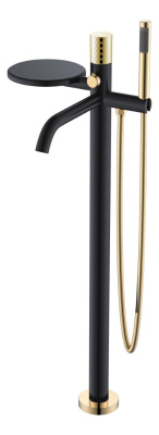 Смеситель напольный STICK BLACK DIAMOND GOLD 