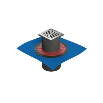 Душевой трап Square 10х10, SC800, с гидроизоляцией, вертикальный сифон, хром ..