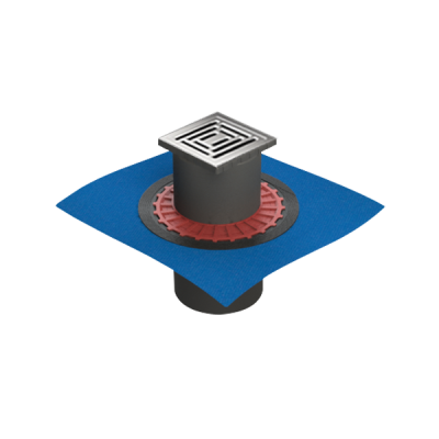 Душевой трап Square 15х15, SC800, с гидроизоляцией, вертикальный сифон, хром ..