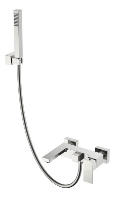 Смеситель для ванны с душем Qubic Brushed Nickel 