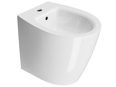 MODO 52x37 биде приставное - 1 отв. для смесителя - глазурь белая глянцевая Extraglaze Antibacterial ..