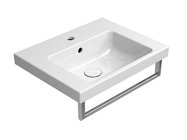 NORM 50x40 раковина с переливом - 1 отв. для смесителя - глазурь белая глянцевая Extraglaze Antibact ..