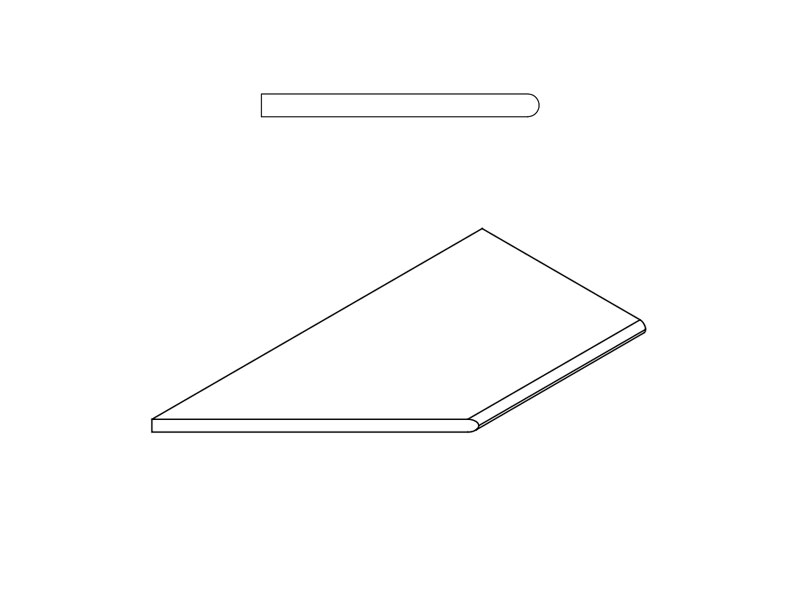 Грэй Бортик  Закругленный левый (30X60 Нат.) ..