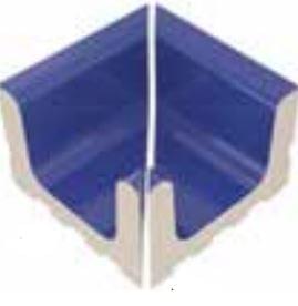 15x15x10x10  Pool RAL 5002 Cobalt Blue Low Water Level Overflow Narrow Channel Internal Corner Gloss