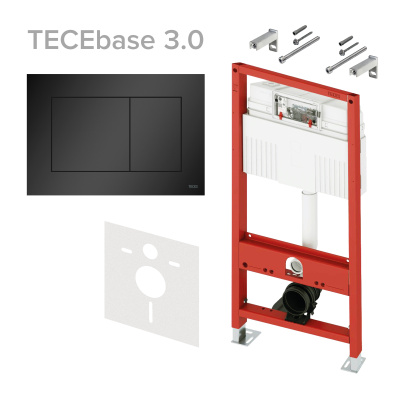 Комплект TECEbase 3.0 панель смыва TECEnow черная матовая (латунный вентиль)