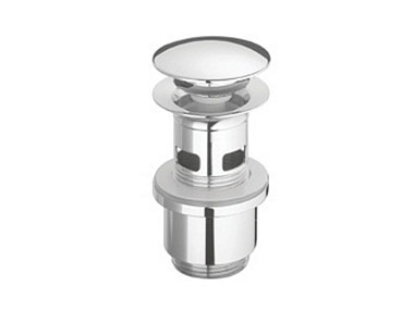 Донный клапан 1”1/4 клик-кляк управляемый нажатием для изделий с переливом - корпус из латуни - крыш ..