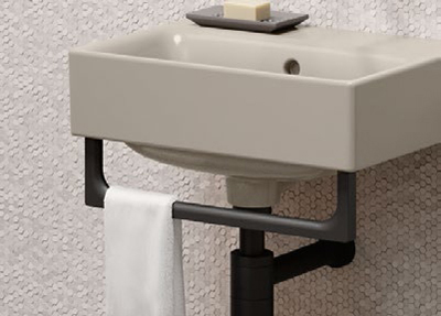 Металлический полотенцедержатель, черный матовый ..