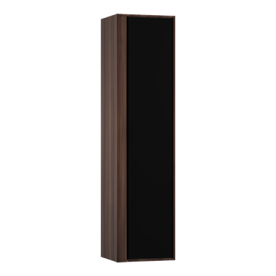 Пенал Metropole правосторонний, цвет сливовое дерево, фасад черное акриловое стекло ..