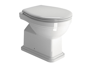 CLASSIC 54x37 унитаз приставной - смыв стандартный - слив в пол - глазурь белая глянцевая Extraglaze ..