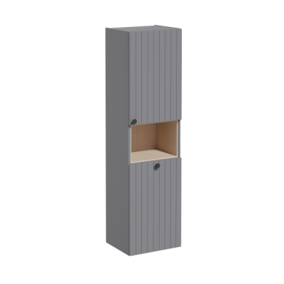 Пенал высокий Root Groove 40 см с корзиной для белья, матовый серый, правосторонний ..