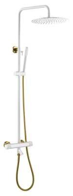 Стойка для душа с термостатом UNO Белое золото